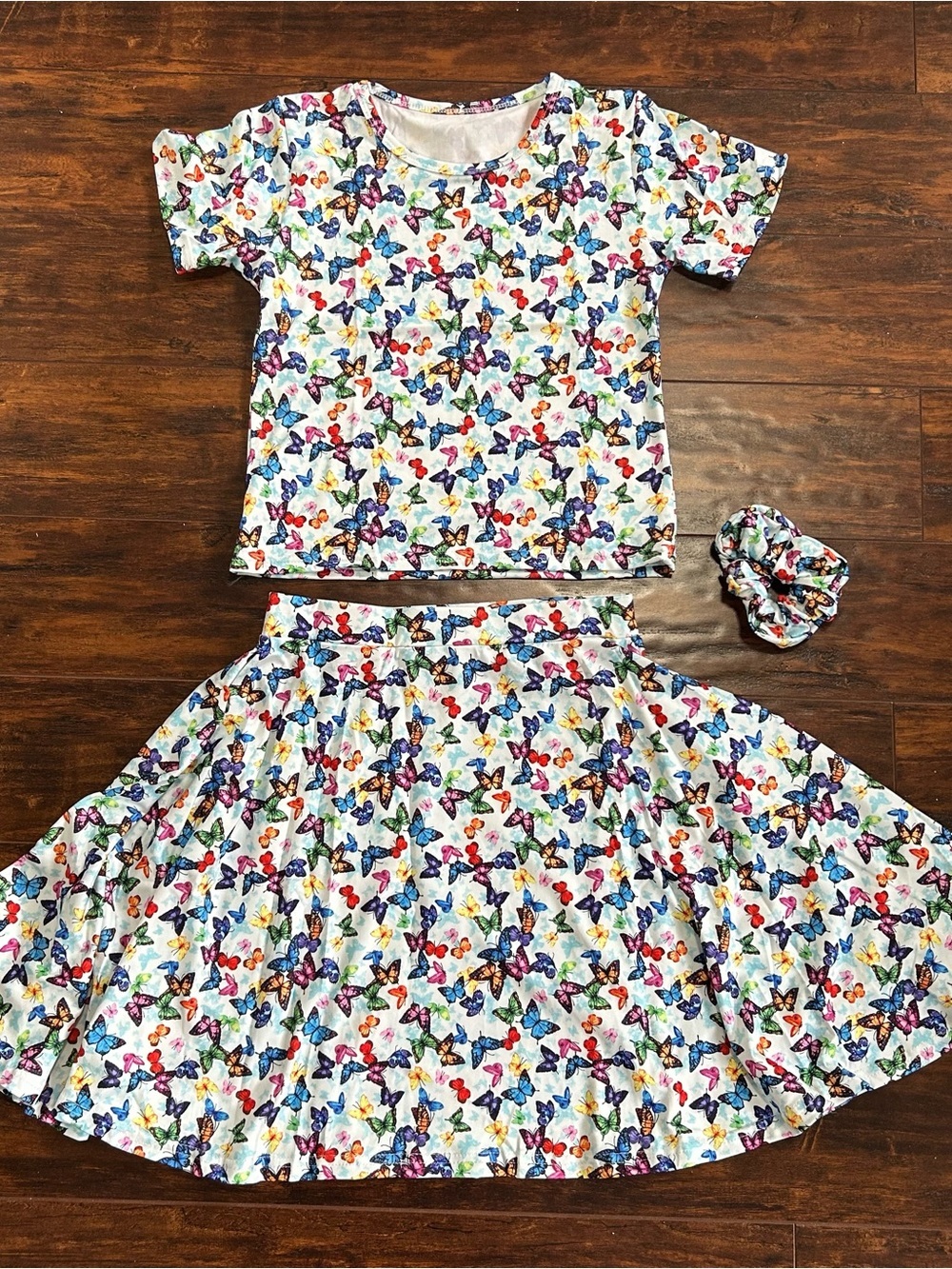 NEW Butterfly 3-Piece Skirt & Top Set Handmade 12T
